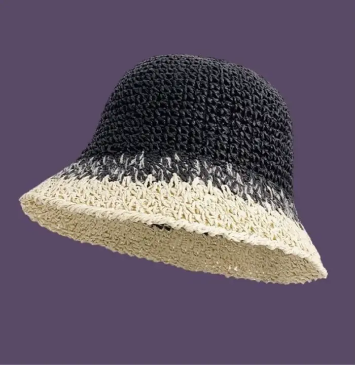 Chapeau de soleil pour femme, style pêcheur, pour l'été et la plage, avec protection faciale color-b