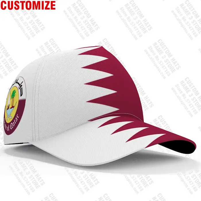Casquette de Baseball de l'état du Qatar, en 3d, personnalisée, gratuite, nom, numéro, Logo de l'équ