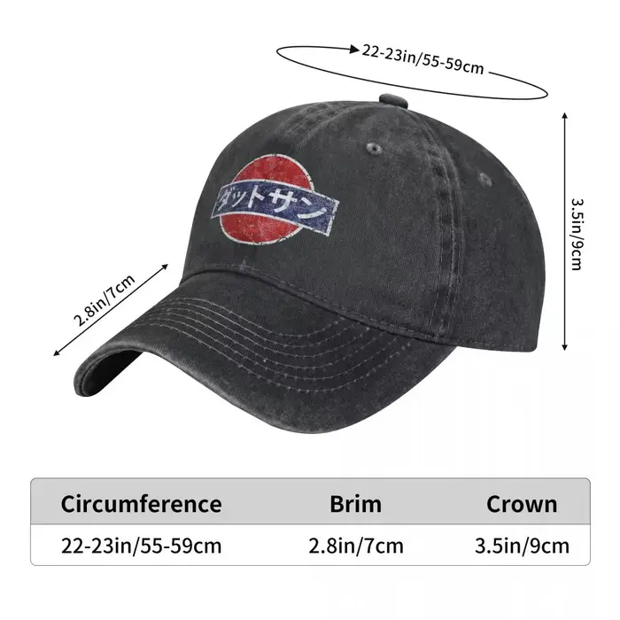 Casquette Datsun Vintage Design Rétro Style Novelty Unisexe Protection Solaire Coton Denim Imprimé Extérieur Quatre Saisons