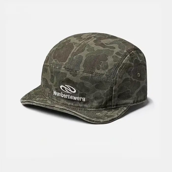Casquette 5 panneaux camouflage à visière courte, style camp, pour hommes et femmes, streetwear, hip