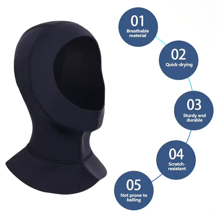 Bonnet de plongée en néoprène 3mm pour hommes et femmes couleurs bleu marine chocolat clair rouge pour plongée natation surf et pêche sous-marine