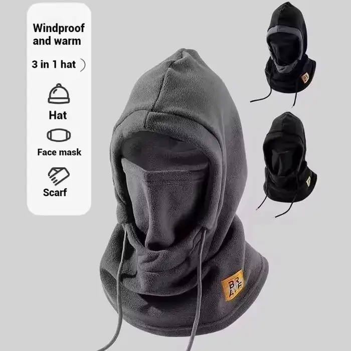 Chapeau d'hiver chaud avec masque et cache-cou 3-en-1