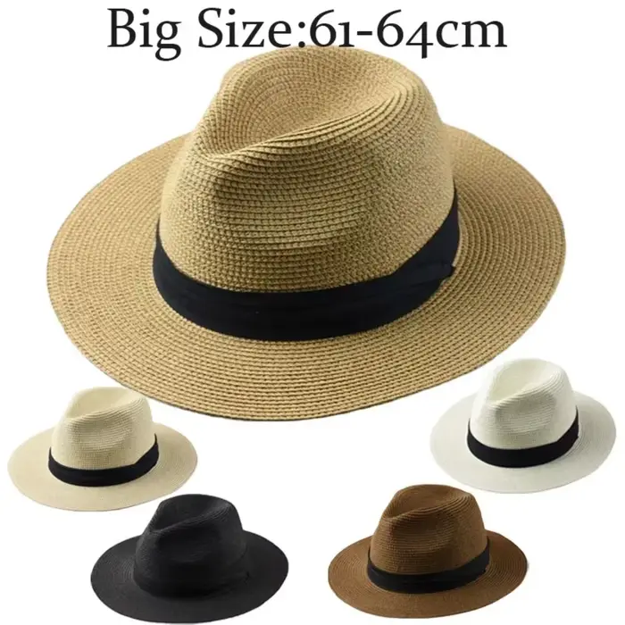 Chapeaux Panama Grande Taille XL61-64cm pour Hommes et Femmes