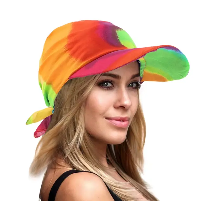 Casquette de baseball pour femme avec visière et foulard imprimé