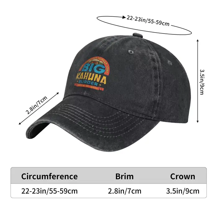 Casquettes de baseball unisexes The Big Kahuna Burger Pulp Fiction