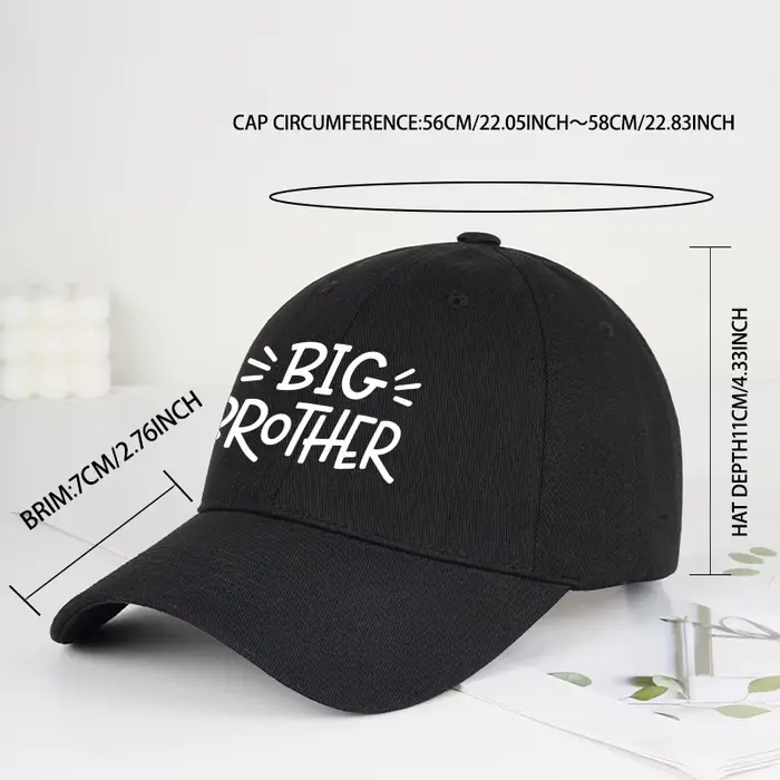 Casquette de baseball Coolwind BIG BROTHER avec imprimé lettres et visière souple