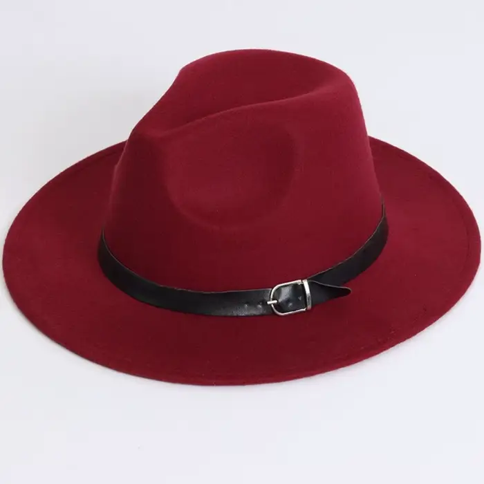 Nouveau Chapeau Fedora Classique Vintage à Large Bord avec Ceinture, en Feutre Doux, Style Britanniq
