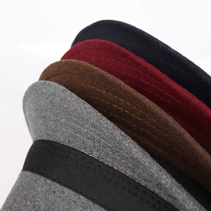 Chapeau Fedora Classique Noir pour Homme Automne 2026 – Casquette Jazz en Feutre Décontractée à Manches Courtes pour