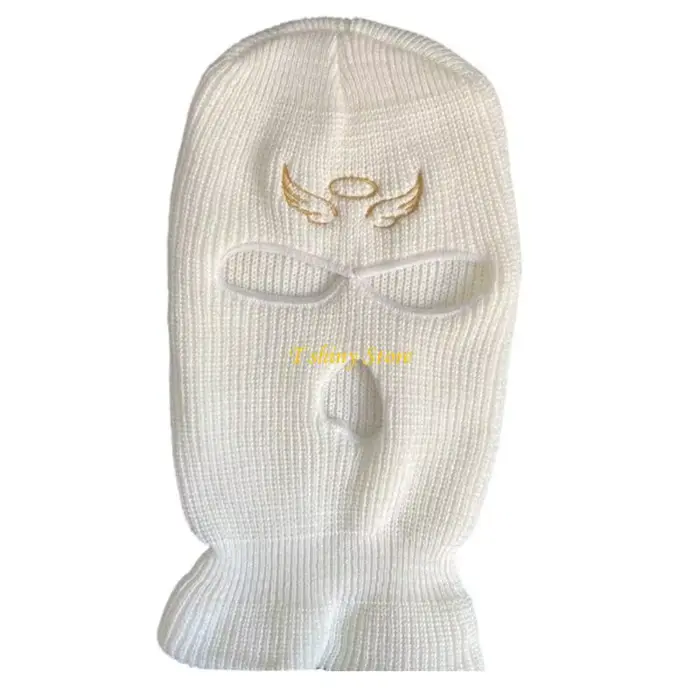 Chapeau en corne bœuf fait à main, couleur blanc tricoté, doux, chaud, chaud, cadeaux d'halloween po