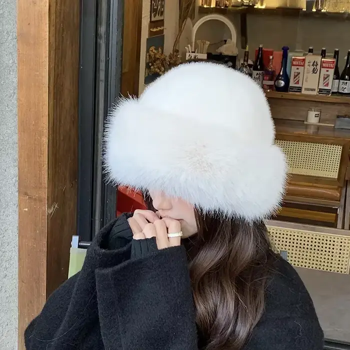 Nouvelle mode femme casquette de fourrure chapeau