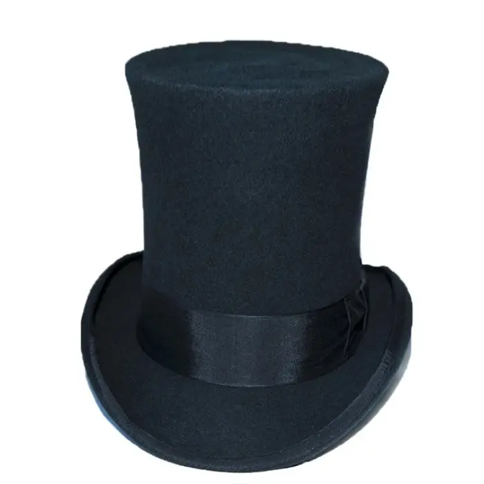 Chapeau haut de 25cm, cylindre traditionnel en laine, Fedora, Pot de cheminée, chapeau de poêle, vêt