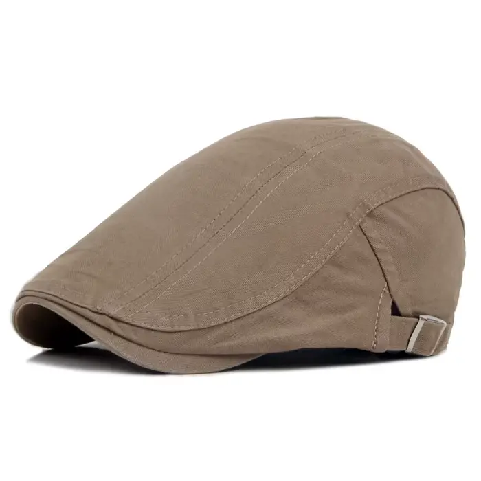 Béret décontracté pour hommes et femmes, casquette avant solide, en coton lavé, casquette à visière 