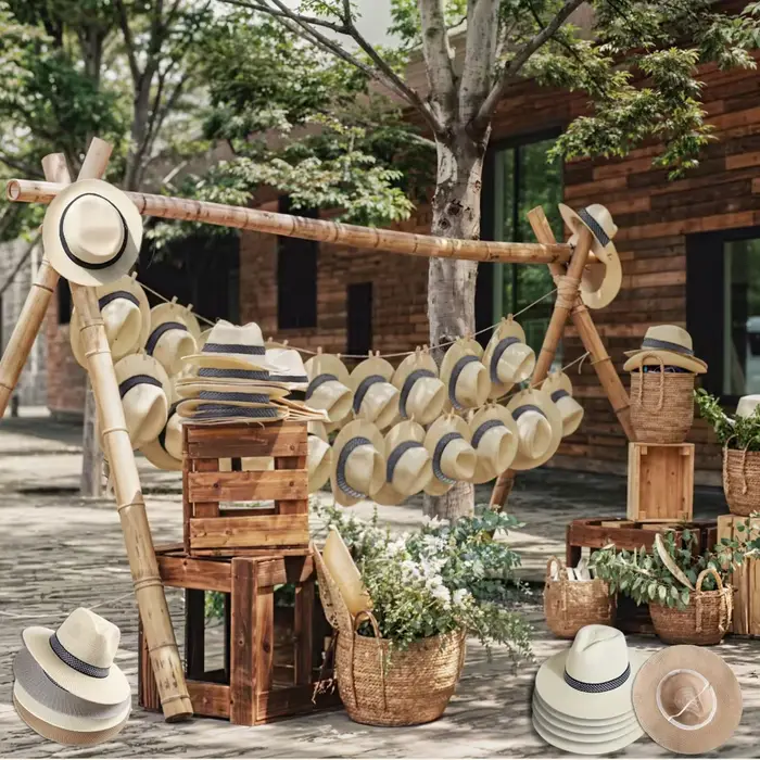 10-50 pièces Chapeaux de paille de mariage pour invités
