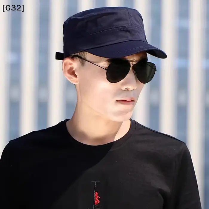 Casquette à visière plate en coton de couleur pure pour hommes et femmes