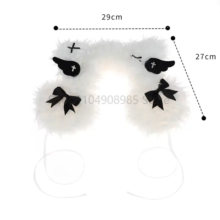 Chapeau en peluche Harajuku doux pour femmes oreilles de demi-chapeau blanc noir cosplay kawaii occasions spéciales mode alternative