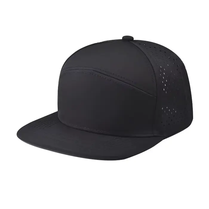 Logo personnalisé 5 panneaux chapeau de camionneur femmes broderie Hip Hop bord plat Snap Back Cap h
