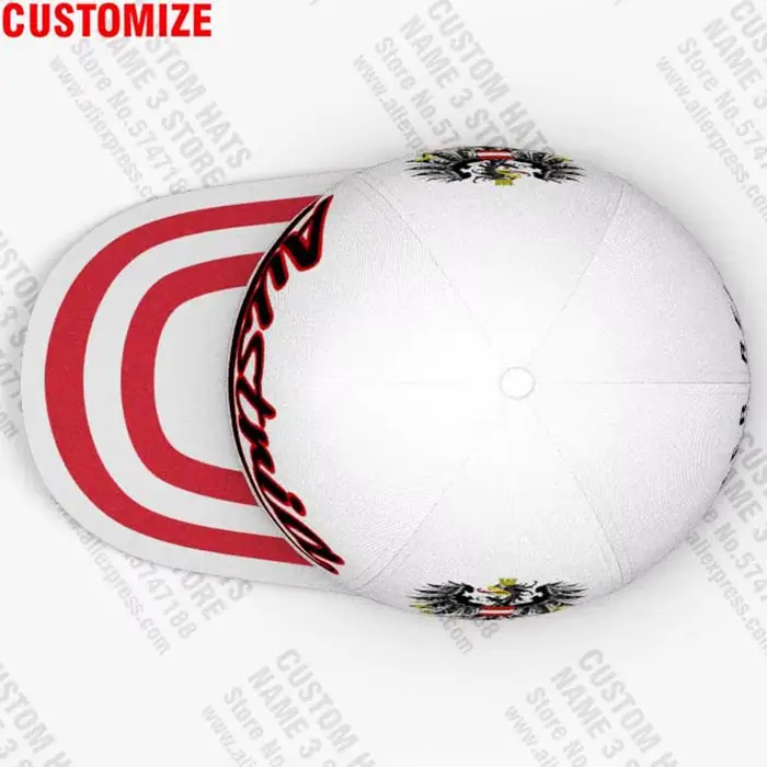 Casquettes de Baseball autriche personnalisées en 3d