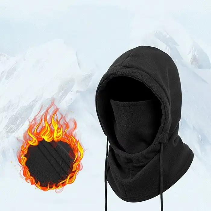 Chapeau chaud d'hiver avec masque et cache-cou unisexe cagoule
