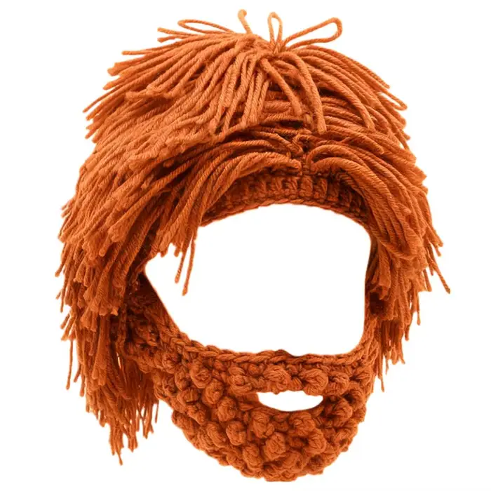 Bonnet tricoté de style Punk, perruque drôle, chapeaux tricotés avec barbe, Hobo Mad Scientist Hip H