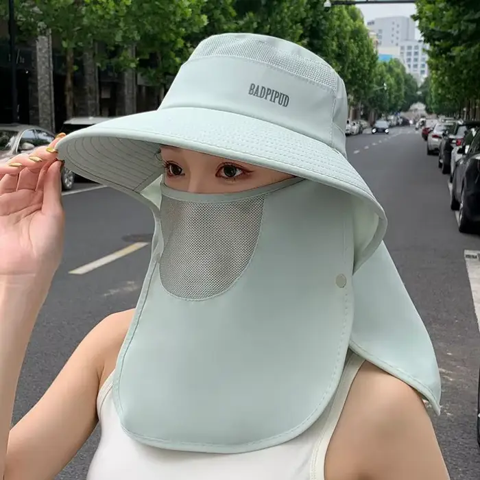 ☂ Chapeau de soleil pour femmes, protection UV, à large bord, chapeau d'été, protection du cou, resp