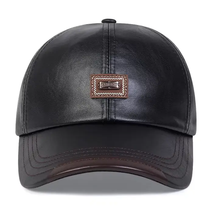 Casquette de baseball en simili cuir VORON élégante et décontractée pour homme et femme protection solaire printemps automne occassions extérieures