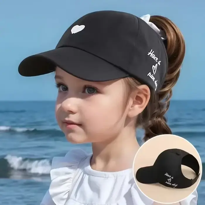 Casquette de baseball pour filles avec queue de cheval haute