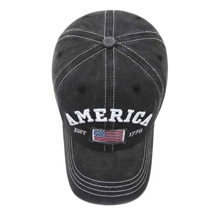 Casquette de baseball unisexe 3D brodée effet délavé