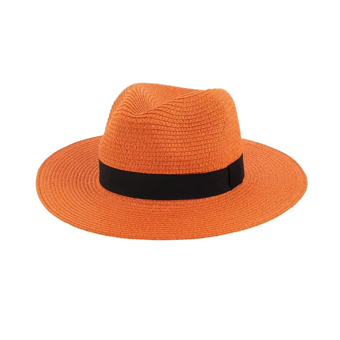 Chapeau de paille d'été unisexe, protection solaire tendance, chapeau Panama polyvalent pour la plag