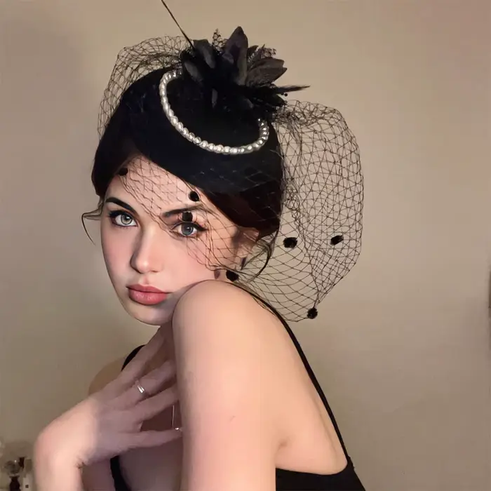 Chapeau haut-de-forme rétro en polyester pour femmes élégantes occasions sociales soirées décontractées et événements spéciaux