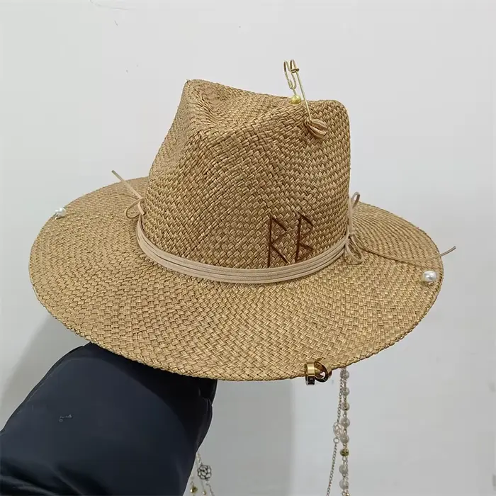 Chapeau de paille classique personnalisé