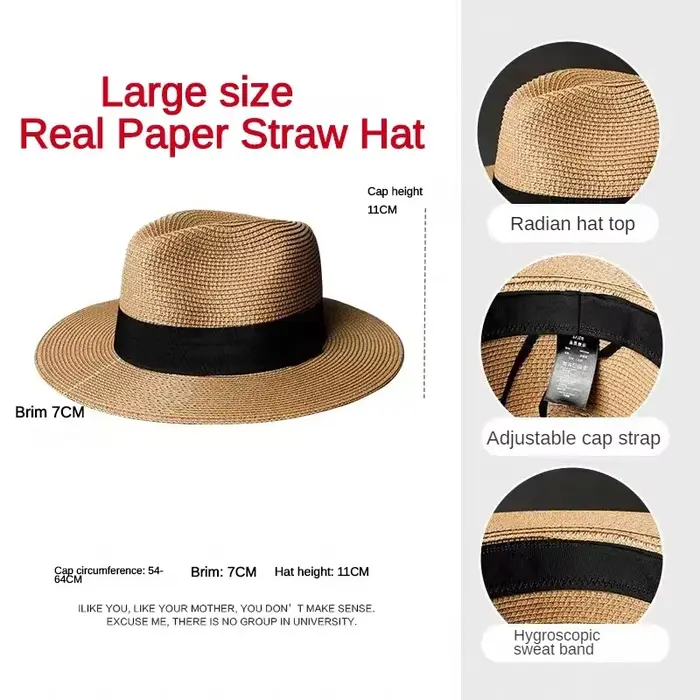 Chapeau de paille pliable pour homme