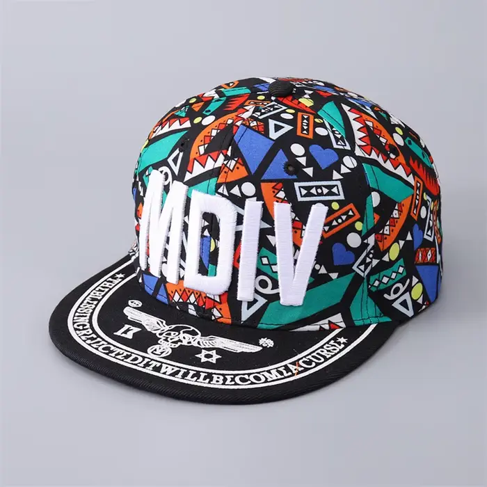 Casquette de baseball florale hip-hop pour garçons et filles, lettres brodées, pare-soleil à bord pl