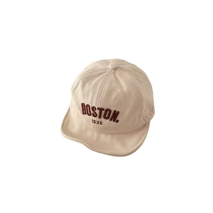 Casquette de baseball vintage brodée pour bébé, visière courte, couleur unie, lettre, casquette de b