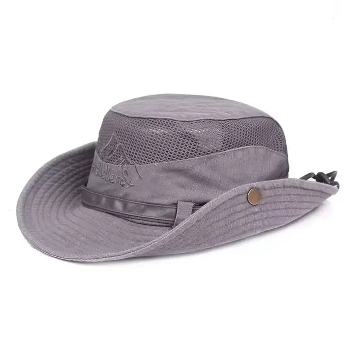Chapeau de pêcheur en maille respirante pour hommes, avec protection solaire d'été réglable, adapté 