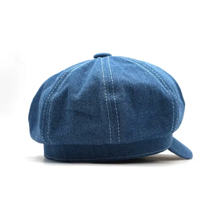 Béret octogonal en denim pour femme