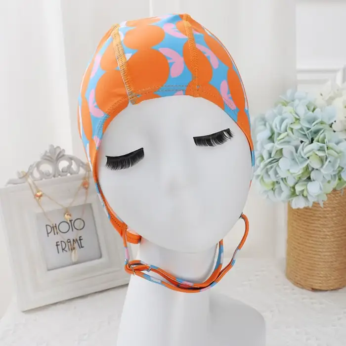 Bonnet de bain ajustable pour adulte en tissu, protège les oreilles, bonnets de bain turban en nylon
