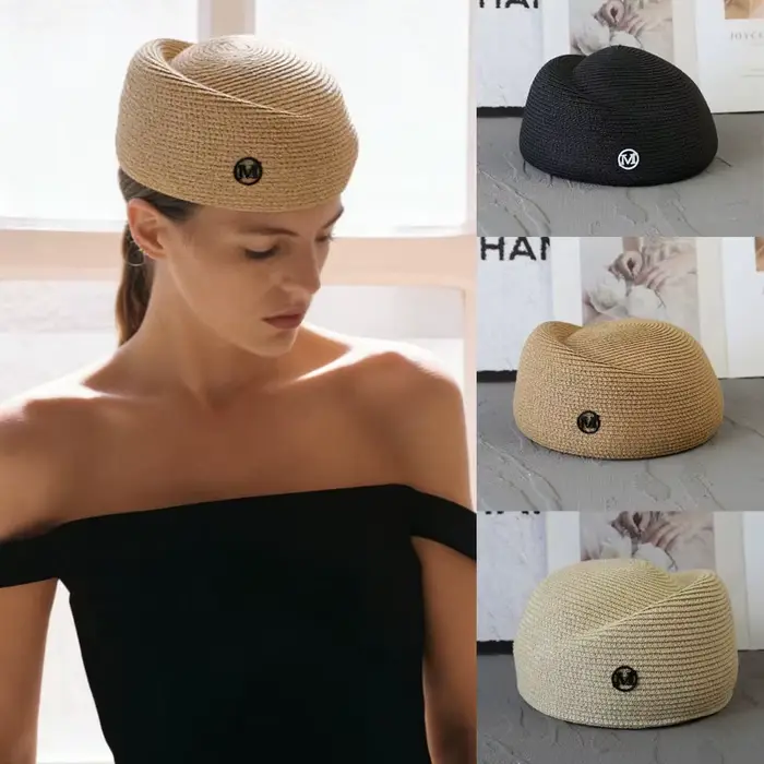 Béret en paille respirant style français élégant pour femmes occassions quotidiennes et de vacances décontracté