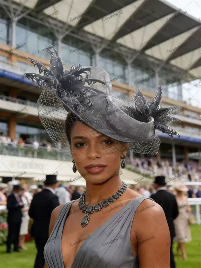 Chapeau fascinateur pour invité de mariage, élégant voile en maille pour femmes, accessoire de tête 