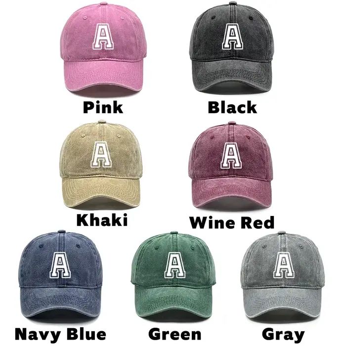 Casquette de Baseball imprimée lettre initiale A-Z pour hommes et femmes, chapeau de papa en coton d