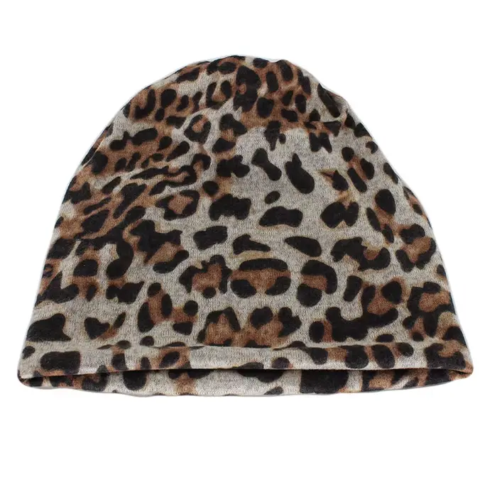 Hip Hop femmes mode imprimé léopard chaud chapeau casquettes pour fille Dot printemps automne coton bonnets Skullies Double utilisé chapeaux écharpe