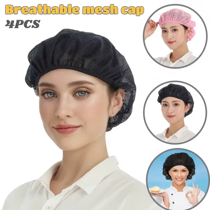 Casquette de Chef Unisexe Élastique Respirante en Maille – Chapeau de Travail pour Cuisinier