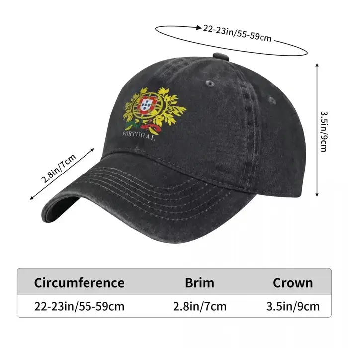 Casquette de baseball décontractée unisexe avec armoiries du Portugal pour homme et femme, style sport, polyester, protection solaire, réglable, quatre saisons, adultes, occasions spéciales