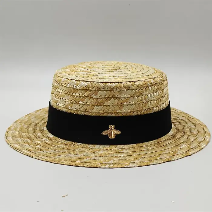 Nouveau Chapeau de Paille Tendance pour Femme, Printemps-Été, Style Rétro Élégant Français, à Large 
