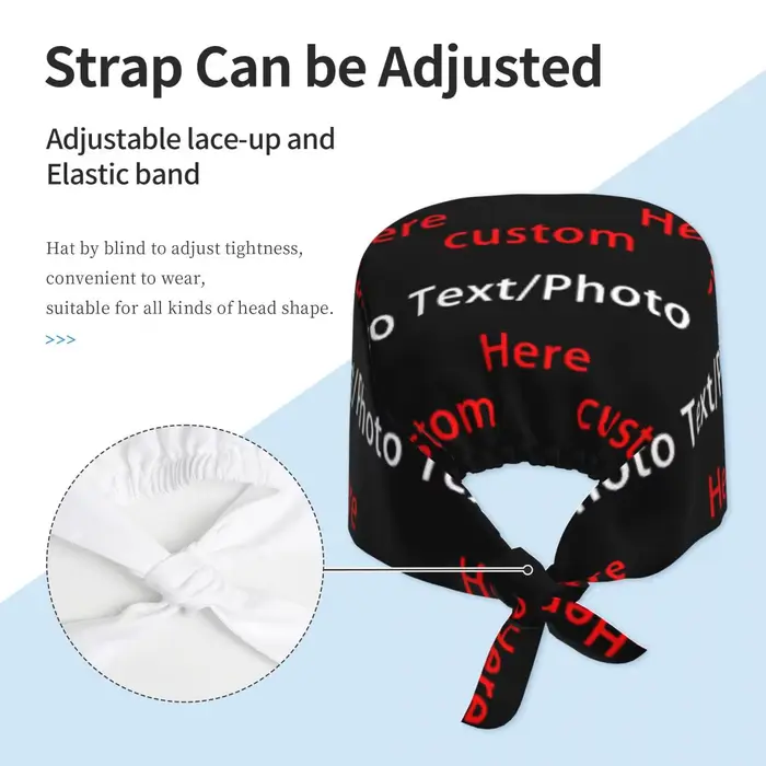 Casquette de travail personnalisée avec photo ou logo, chapeau chirurgical pour femmes et hommes, casquette de salle d'opération, chapeau d'opérateur, chapeau de laboratoire, accessoire pratique et confortable pour toutes les occasions