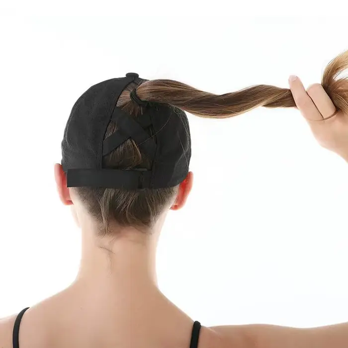 Casquette de baseball pour femme avec ouverture pour queue de cheval – Chapeau de soleil respirant à maille croisée