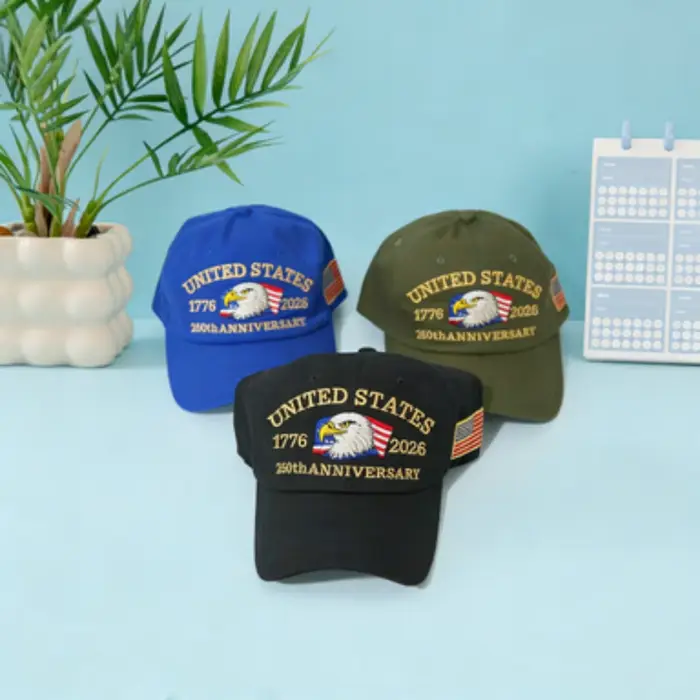 Casquette de baseball brodée d'un aigle du drapeau américain