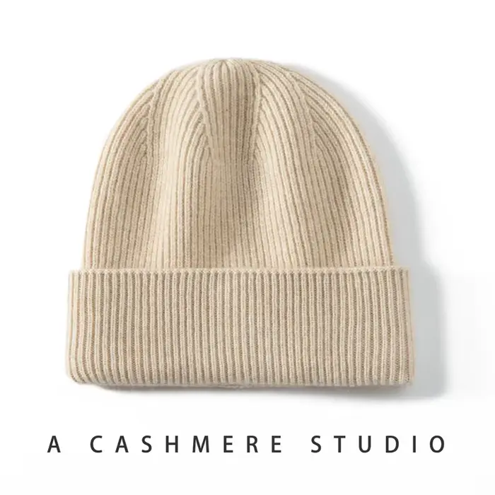 Haute qualité 100% cachemire tricoté chapeau pour femmes et hommes bonnet décontracté chapeau épaiss