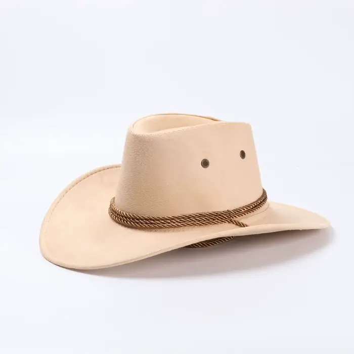 Chapeau de cowboy classique Western Cowboy chapeaux avec col réglable cordon de serrage Vintage Catt