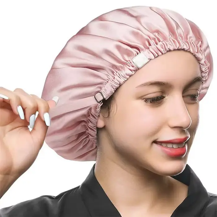 Bonnet en soie véritable 100% Birdtree double couche pour femmes nuits confortables et chevelures soyeuses occassions décontractées et cadeaux spéciaux