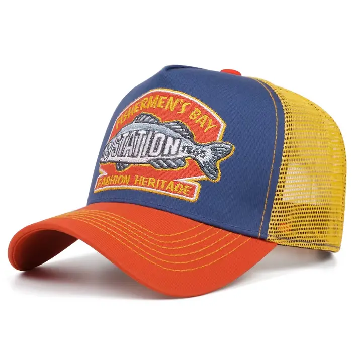 Casquette de pêche d'été unisexe, chapeau de camionneur en maille respirante pour hommes et femmes, 